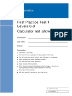 1st Practice Test 1 Levels 6-8 - No Calculator PDF