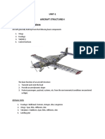 UNIT-1 Aircraft Structures-I Structure Layout of Airplane: Airframe Units