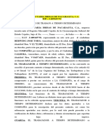 Contrato de Trabajo A Tiempo Determinado Agropecuaria