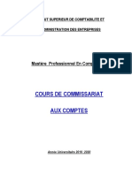 Cours de Commissariat Aux Comptes: Mastère Professionnel en Comptabilité