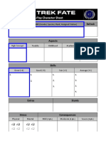 Star Trek Fate: Quick-Play Character Sheet