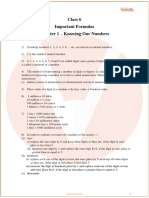 Class 6 Important Formulas Chapter 1 - Knowing Our Numbers