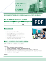 Biochemistry Lecture: Bachelor of Science in Medical Laboratory Science