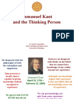 Immanuel Kant and The Thinking Person: Dr. Lionel E. Buenaflor Head-Batangas Heritage Center University of Batangas