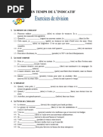 Les Temps de Lindicatif Exercices de Revisions Exercice Grammatical Feuille Dexercices - 57902