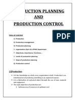 Production Planning AND Production Control