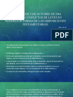 Convenio de 5 de Octubre de 1961 Sobre Los Conflictos de Leyes en Materia de Forma de Las Disposiciones Testamentarias.