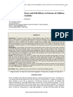 A Study On Hope, Stress and Self Efficacy in Parents of Children With Intellectual Disability