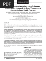 5165 Scaling Up Primary Health Care in The Philippines Lessons From A Systematic Review of Experiences of Community Based Health Programs