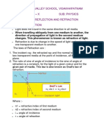 Notes On Refraction