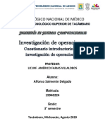 Cuestionario Introductorio A La Investigación de Operaciones. Alfonso Salmerón Degado PDF