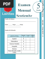 5to Grado - Examen Mensual Septiembre (2020-2021)