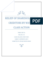 Relief of Shareholders & Creditors by Way of Class Action