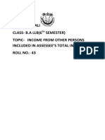 Name-Saif Ali Class - B.A LLB (6 Semester) Topic - Income From Other Persons Included in Assessee'S Total Income ROLL NO. - 43