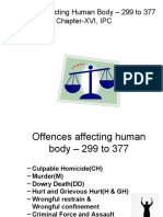 Offences Affecting Human Body - 299 To 377 Chapter-XVI, IPC