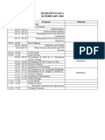 Rundown Icosta 20 FEBRUARY 2020: Time Program Remarks