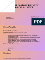 Impact of In-Store Branding On Brand Salience: Submitted To: Dr. Ankit Mahindroo