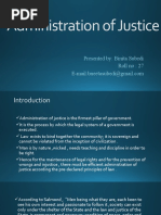 Administration of Justice: Presented By: Binita Subedi Roll No: 27