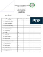 Grade Sheet: First Semester S.Y. 2018-2019 Grade Stem