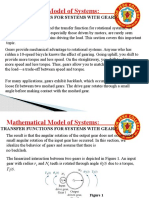 Mathematical Model of Systems:: Transfer Functions For Systems With Gears