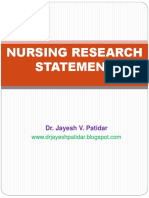 Nursing Research Statement: Dr. Jayesh V. Patidar