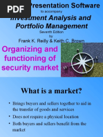 Investment Analysis and Portfolio Management: Organizing and Functioning of Security Market