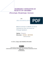 Essai de Grammaire Contrastive Du Français Et Du Chitembo (Phonologie, Morphologie, Syntaxe)