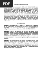 CONTRATO DE TRANSACCIÓN BONILLA & ARIAS S.A.S. vs. MIROAL INGENIERIA S.A.S