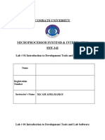 Comsats University: Lab # 01 Introduction To Development Tools and Lab Software