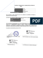 Acta de Realización de La Limpieza y Desinfección y Calibración Del Sistema de Agua