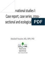 Observational Studies I: Case Report, Case Series, Cross Sectional and Ecological Studies