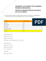 Ejercicios de Estadística Administrativa Unidad 2