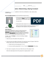 Student Exploration: Determining A Spring Constant