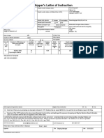 Shipper's Letter of Instruction: Instructions To Forwarder