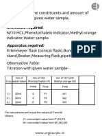 Calculations For Determination of Alkalinity of Water Sample