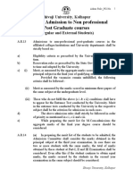 Rules For Admission To Non Professional Post Graduate Courses