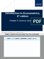 Introduction To Econometrics, 5 Edition: Chapter 5: Dummy Variables