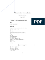 A Homework On Solid Mechanics: Problem 1: Determinant Identity Q.1a