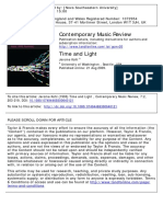 Contemporary Music Review: To Cite This Article: Jerome Kohl (1993) Time and Light, Contemporary Music Review, 7:2