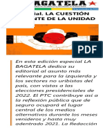 Bagatela 72 - La Cuestión Candente de La Unidad. Editorial