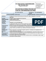 Informe de Auditoria Externa Proceso de Certificacion No Conformidades Mayores