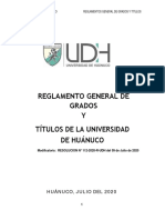 Reglamentos de Grados y Titulos - UDH ADMINISTRACION PDF