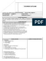 Speech and Oral Communications Course Outline