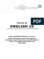 Quarter 1 - Module 1 - Lesson 3 - ENGLISH 10