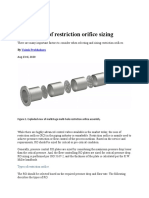 Importance of Restriction Orifice Sizing