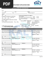 Employment Application Form: Position Applying For