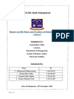 EM 528: Bank Management: Report On HR Policy and Practices of Dutch Bangla Bank Limited