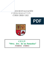 Criterios de Evaluación 1º Ciclo Eso (1º y 2º)