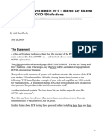 .au-PCR Inventor Who Died in 2019 Did Not Say His Test Wont Work For COVID-19 Infections