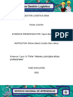 Evidencia 7 Guía 15 Ficha Valores y Principios Éticos Profesionales